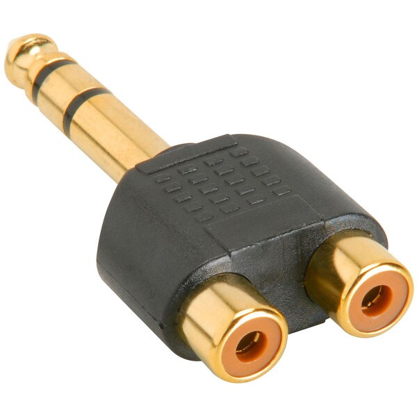 Main product image for 1/4" Stereo Male to 2 RCA Female Y Adapter Plug 090-314
